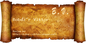 Bobár Viktor névjegykártya